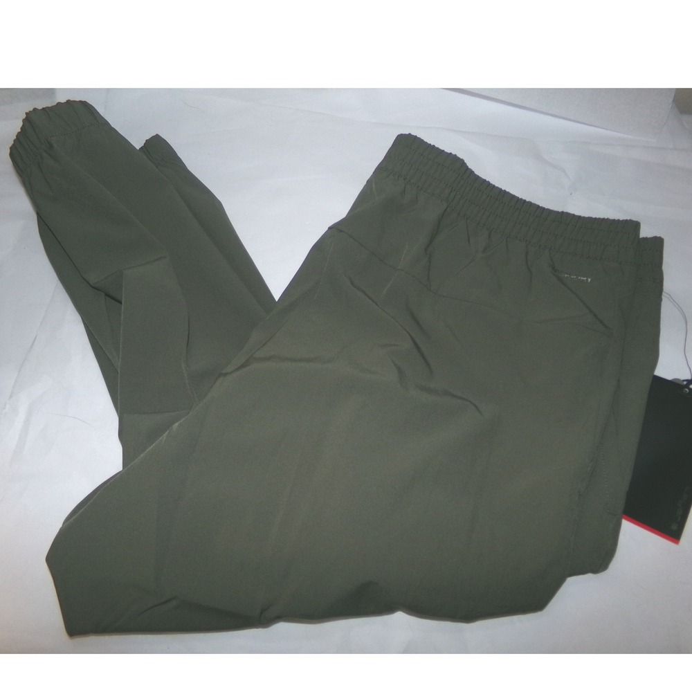 Layer 8 Mens XL Quick Dry Joggers Olive Green Elastic Waist Zipper Pocket